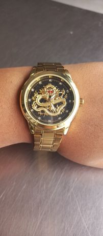 Relógio Dourado Dragão