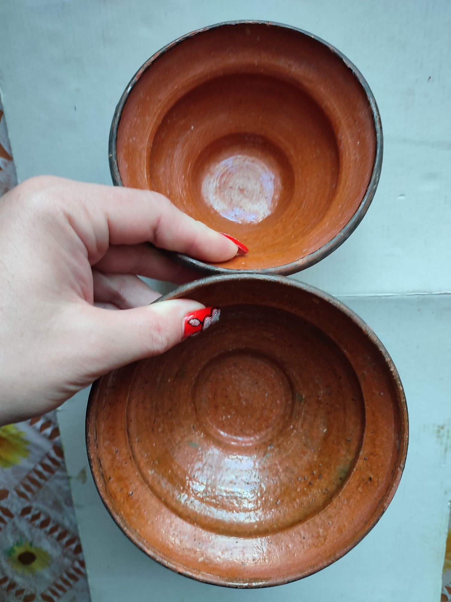 Глиняные тарелки ручная роспись