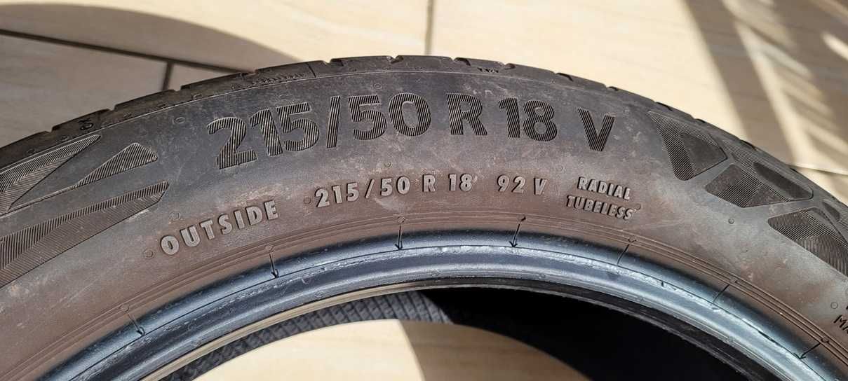 Opony letnie 215/50 R18 Continental 4 szt. w bardzo dobrym stanie