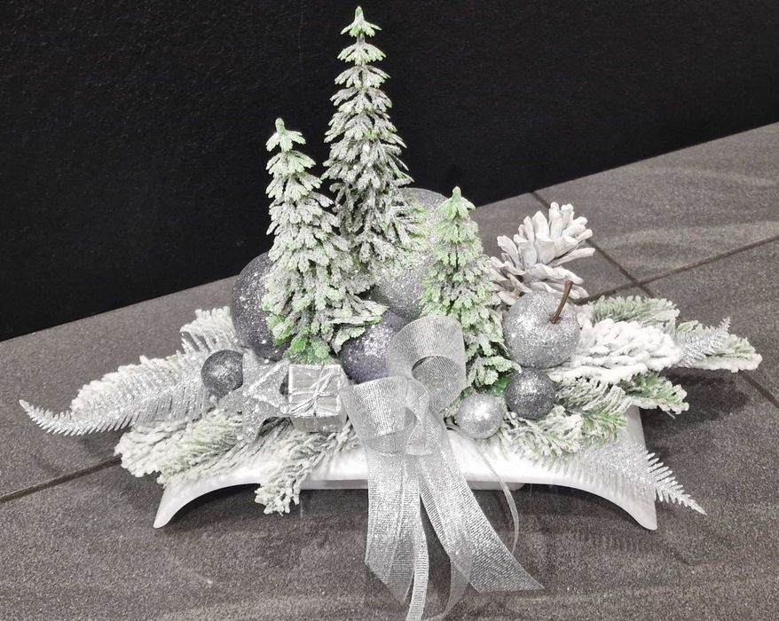 Stroik świąteczny Boże Narodzenie bożonarodzeniowy na grób B148