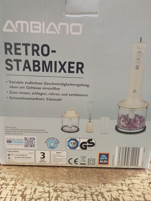 Блендер +міксер Ambiano retro stabmixer
