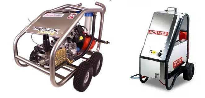 Wynajem sprzętu do mycia dachów myjki z grzaniem wody,