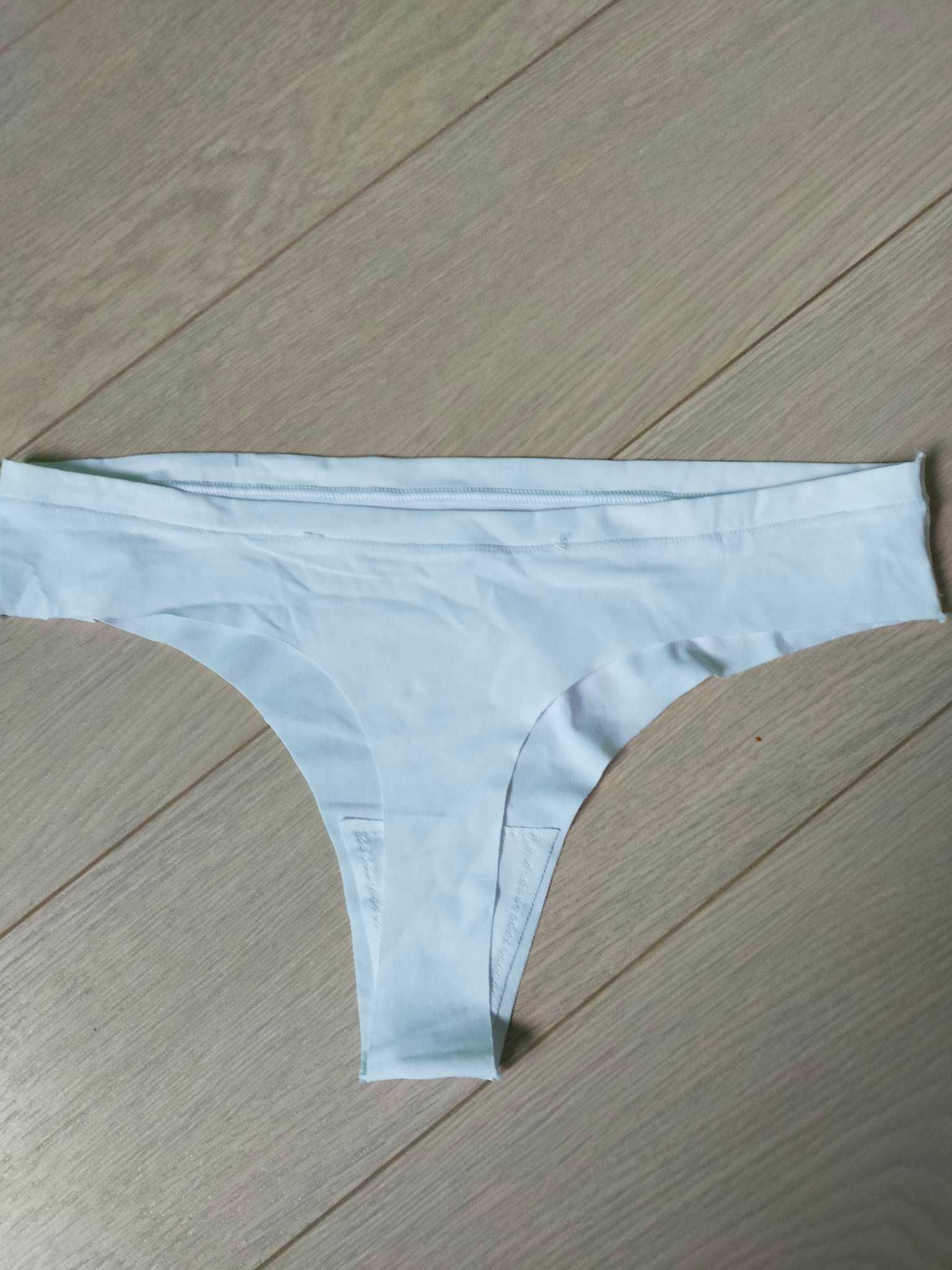 Białe Majtki stringi i bokserki