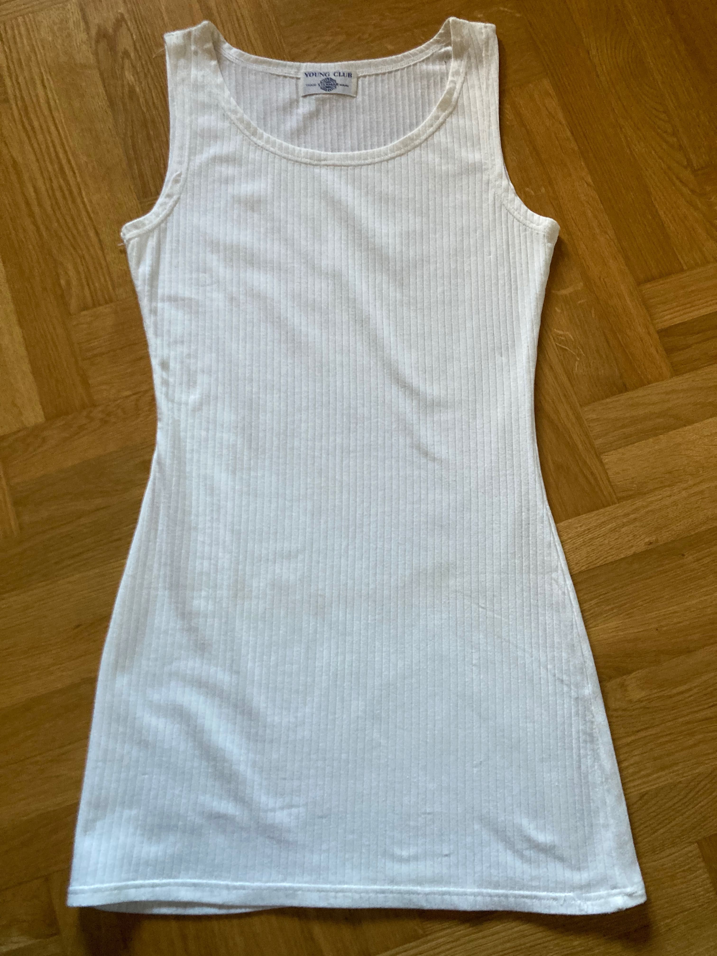 Koszulka podkoszulka na ramiączka długa do bioder biała r. S