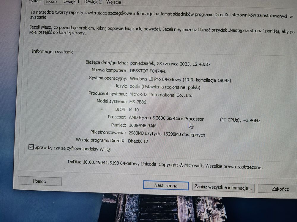 Komputer z monitorem lg