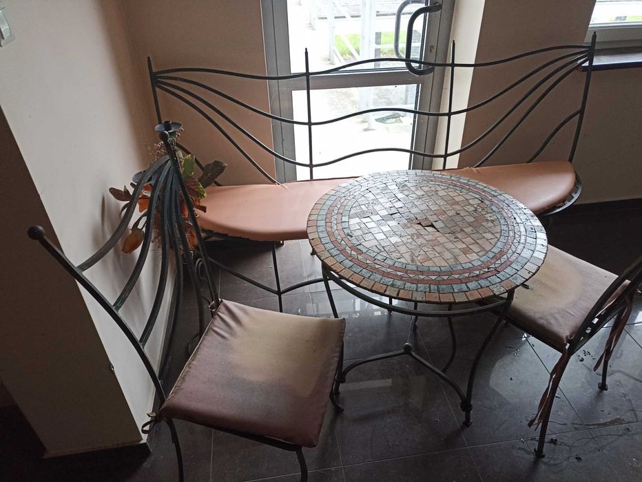 metaloplastyka ogrodowy komplet kawowy,krzesła,stolik,sofa,świecznik