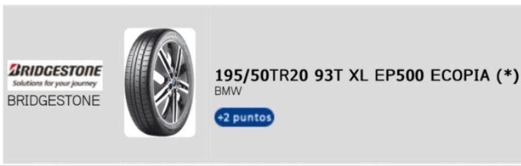 2 pneus novos Bridgestone BMW i3- 195-50R20 - Oferta da Entrega