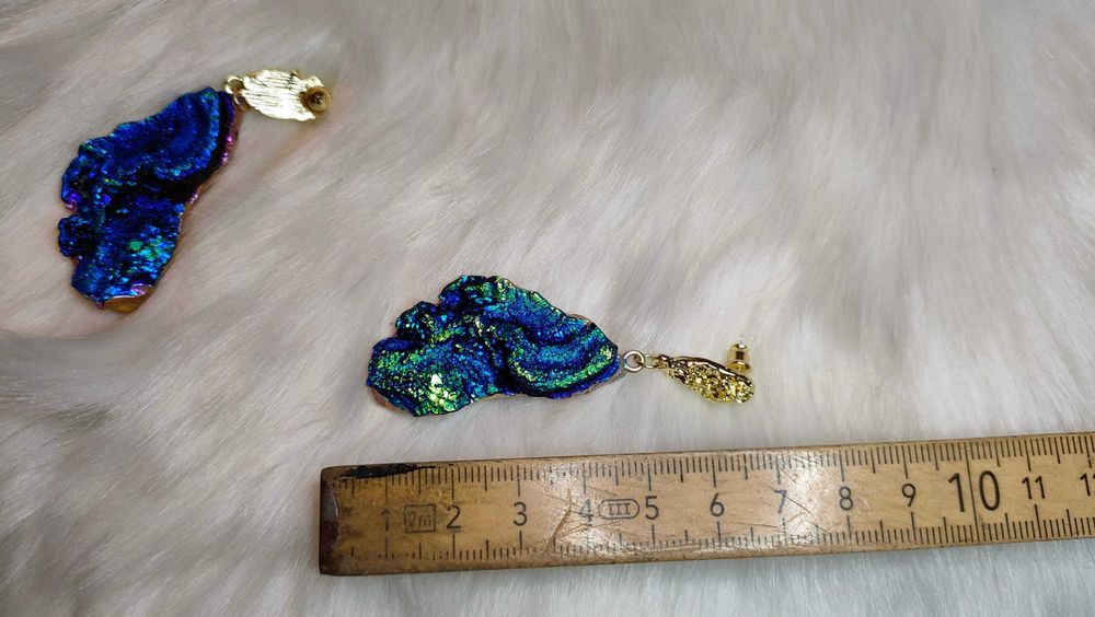 Nowe złote kolczyki. Kolczyki kameleon. Unikat. Kolczyki Glamour