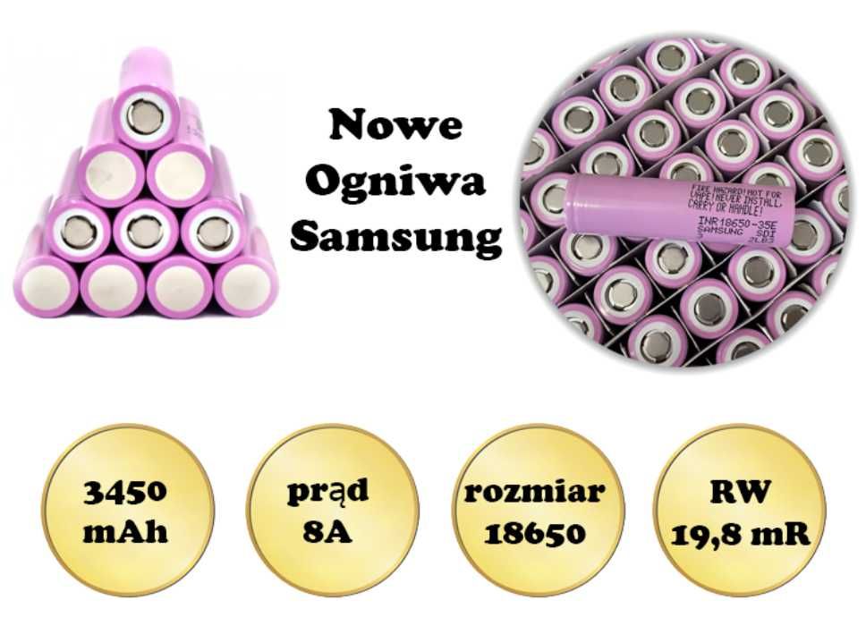 Samsung INR18650 8A Fabrycznie Nowe 35E najtaniej w PL 3500mAh