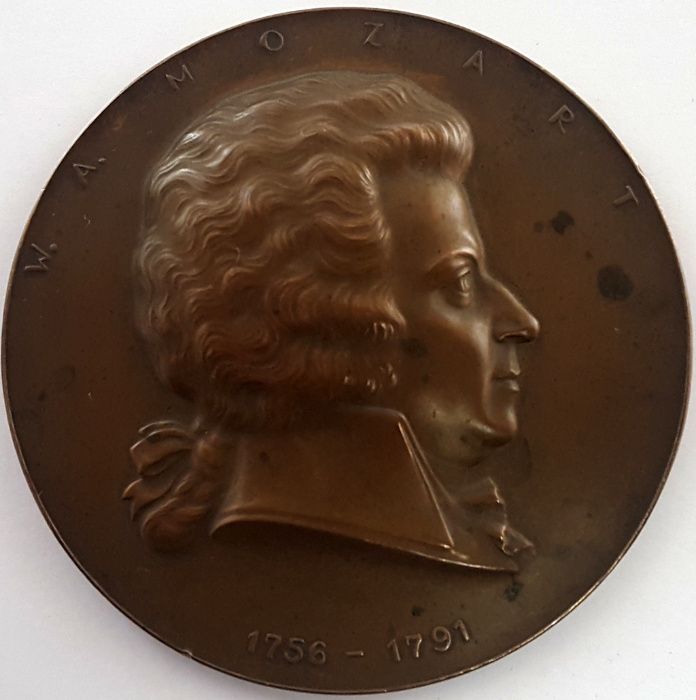 Medal okolicznościowy z brązu - W. A. Mozart 1756 _ 1791