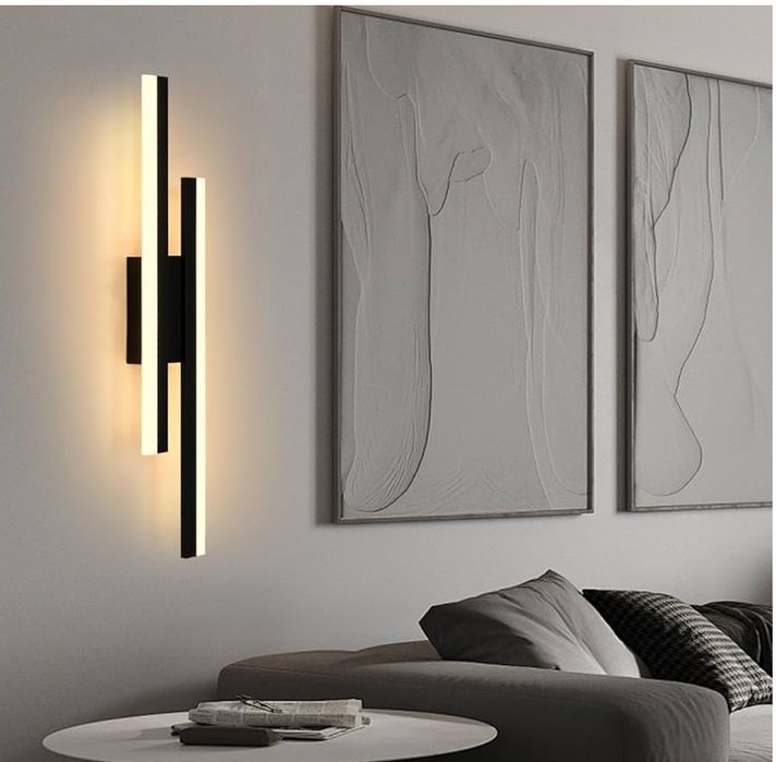 Lampa Ścienna Led Kinkiet Czarna 3000K Nowoczesna Do Salonu