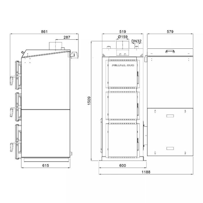 Kocioł na PELLET PELLPAL DUO O MOCY 18 kW - 5 klasa ecodesign A+