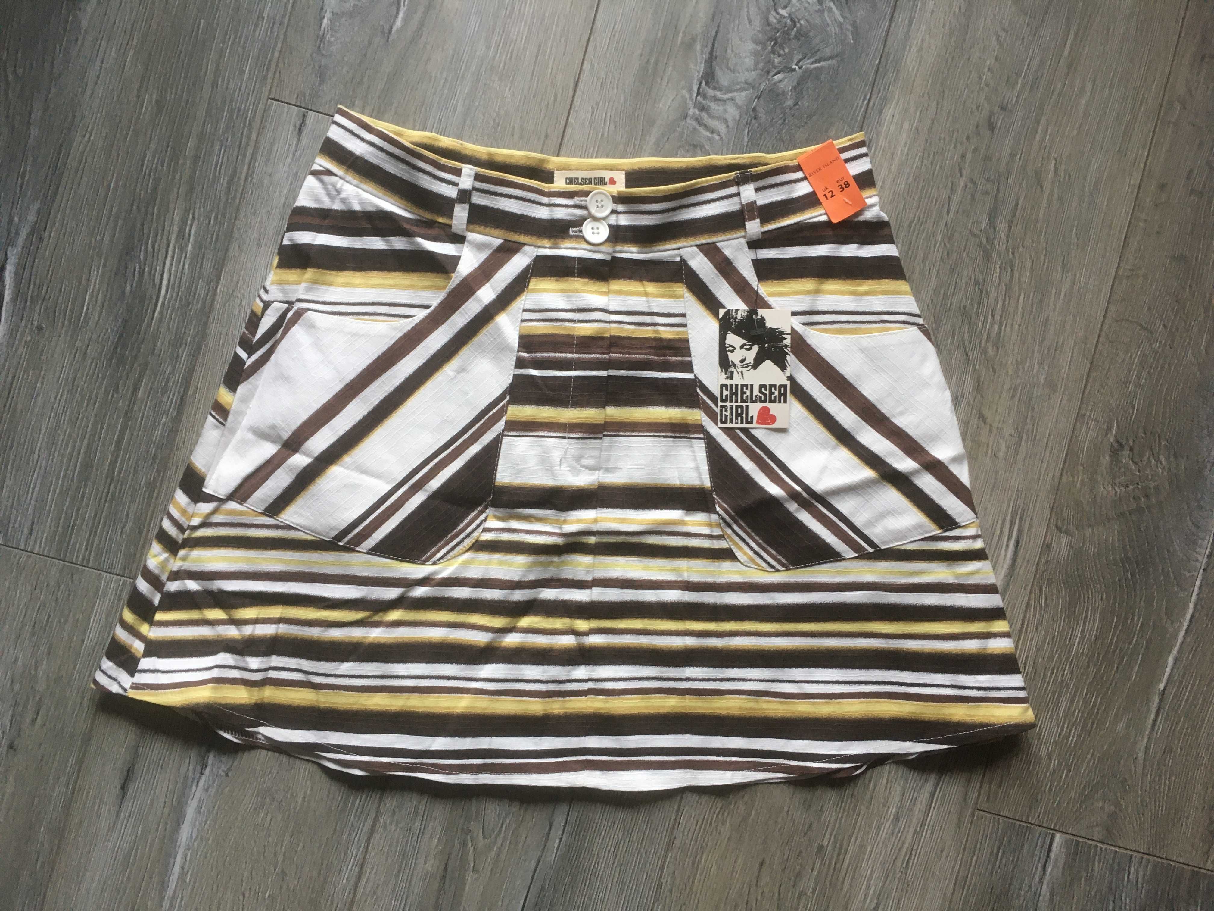 Unikat vintage spódnica w paski y2k Chelsea Girl