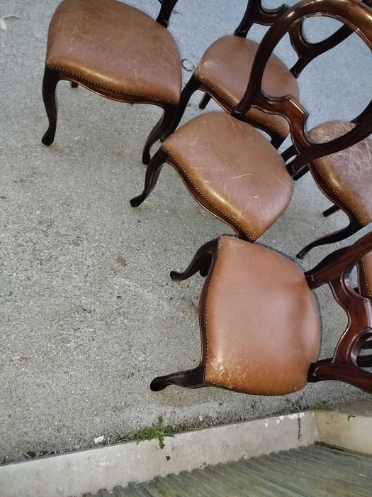 Conjunto de 6 cadeiras em madeira de mogno