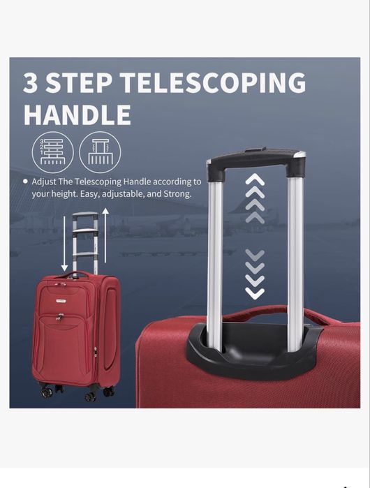 4 unidades -Mala de Porão - Trolley de viagem grande leve e resistente