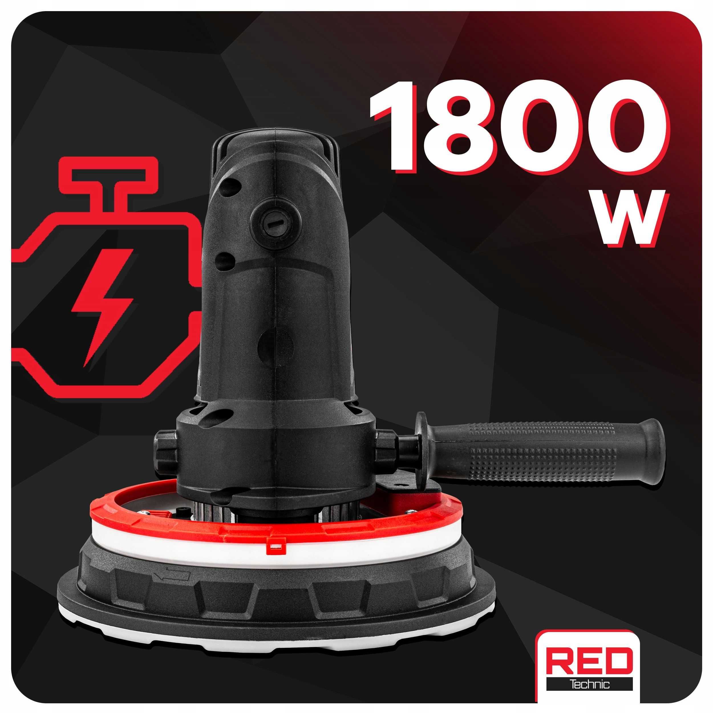 Szlifierka do gipsu gładzi tynku 1800w 180mm sieciowa led +12 papierów