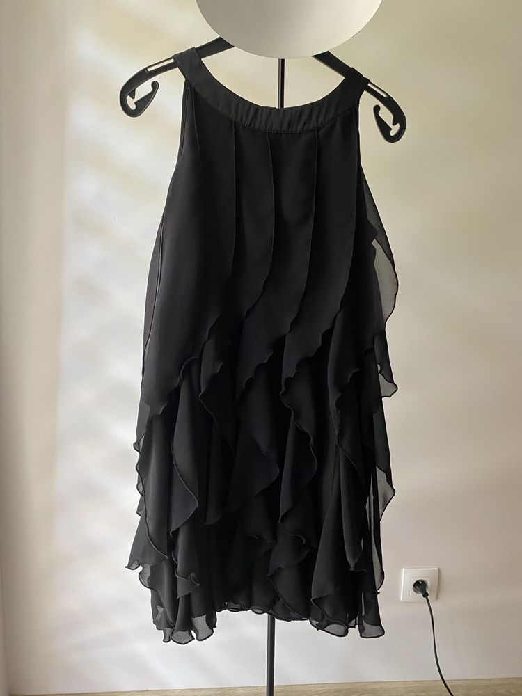 Czarna Zwiewna Sukienka H&M