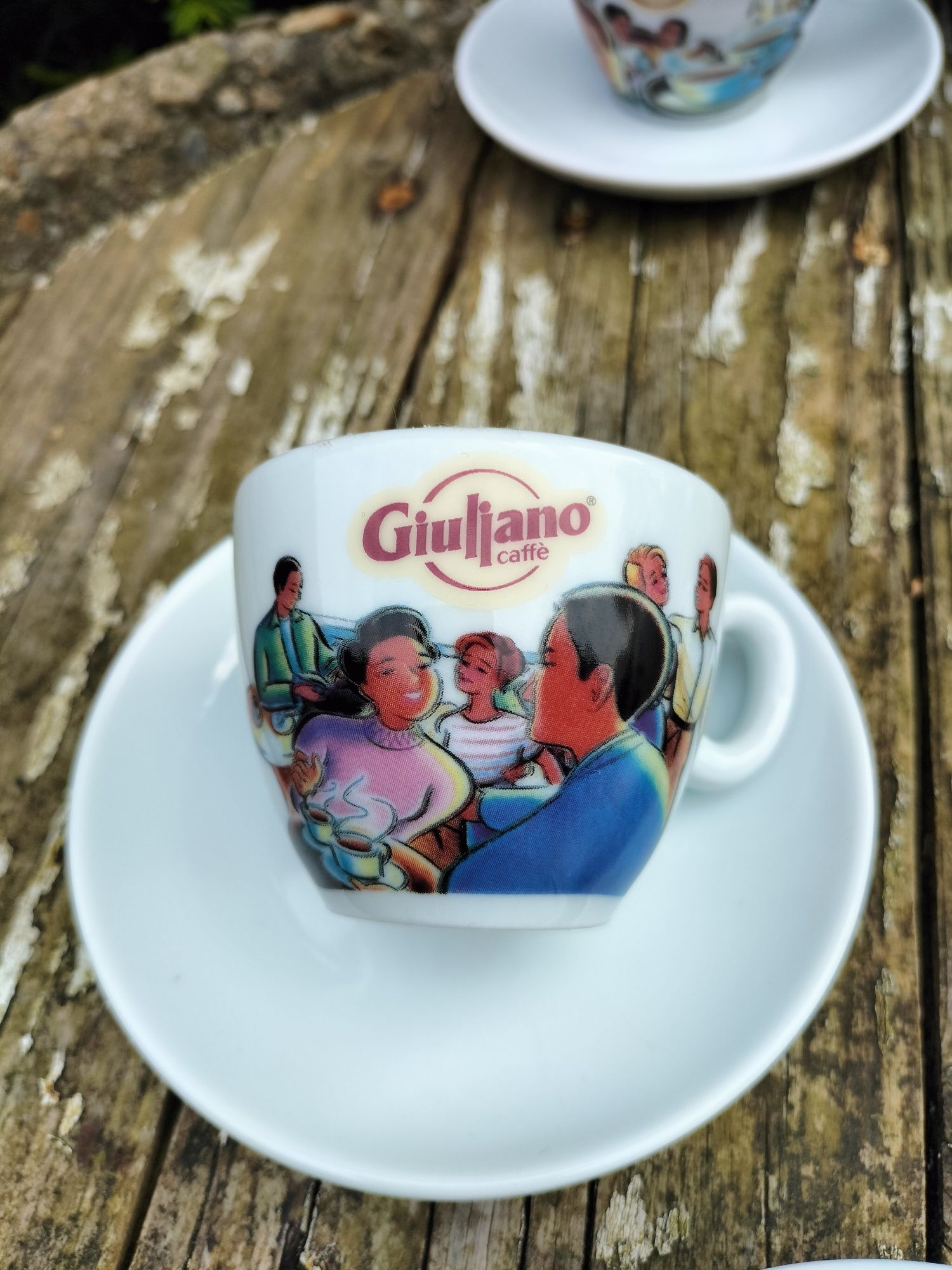 Vintage filiżanki do espresso Gulijano Caffe Inker Porcelain