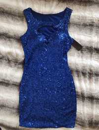 vestido de noite azul