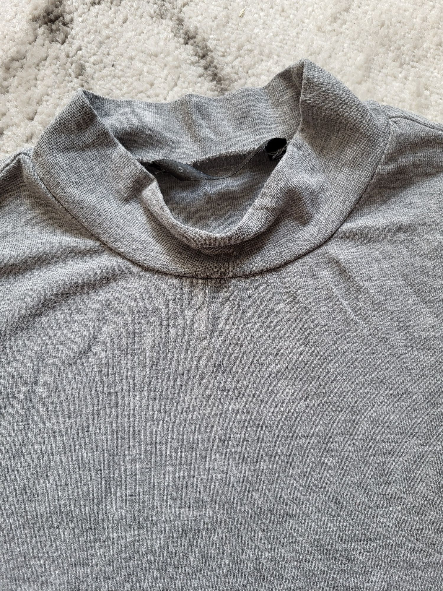 Szary golf crop top z długim rękawem Shein XS