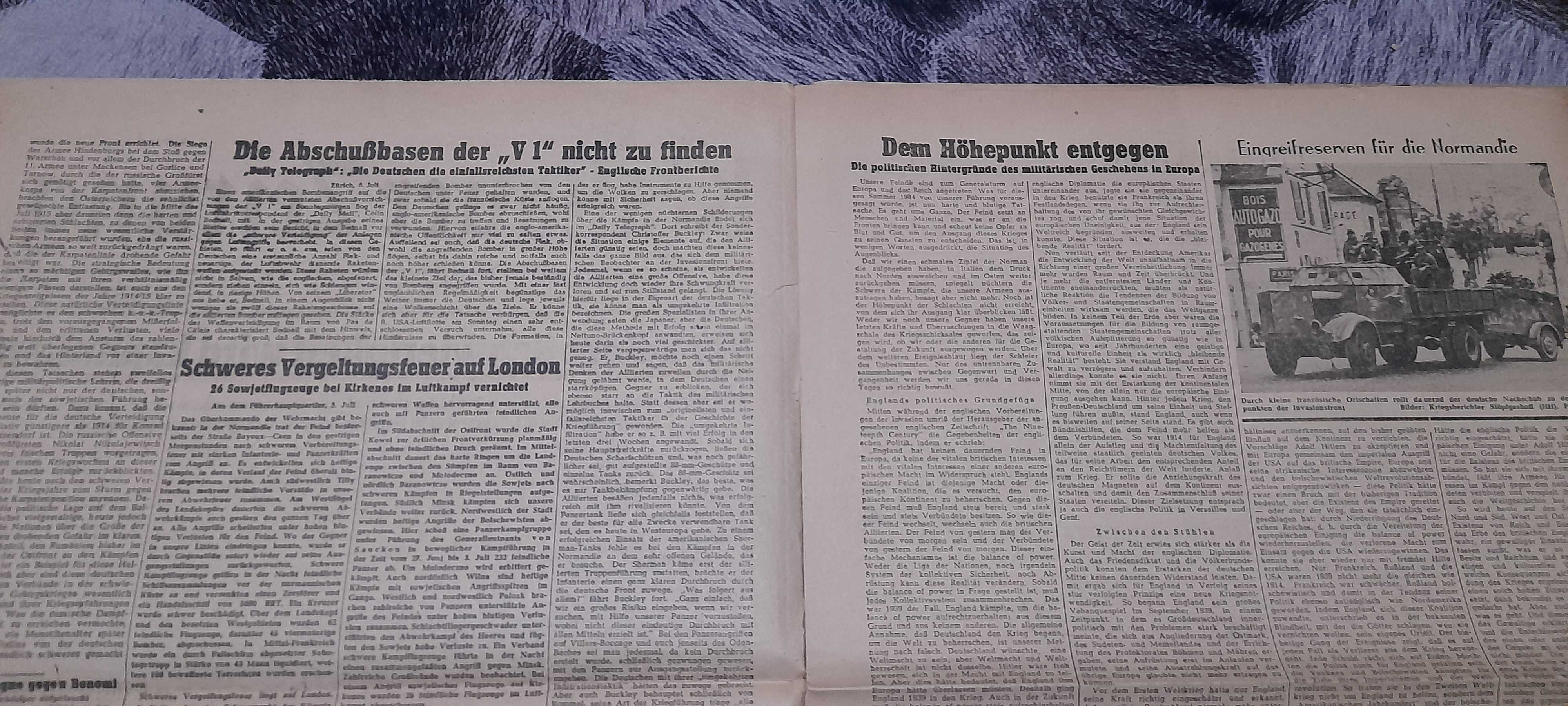 gazety Krakauer Zeitung 1944 Generalna Gubernia okupacja II Wojna