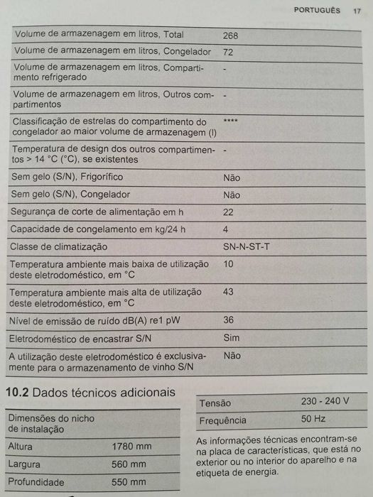 Frigorifico Combinado de Encastrar - Electrolux Classe A+