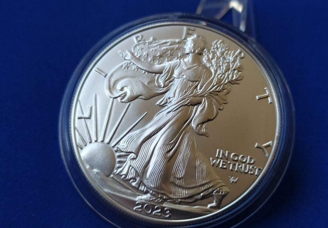 Срібна монета 1 oz Американський орел 1 долар 2023 США  Тип 2