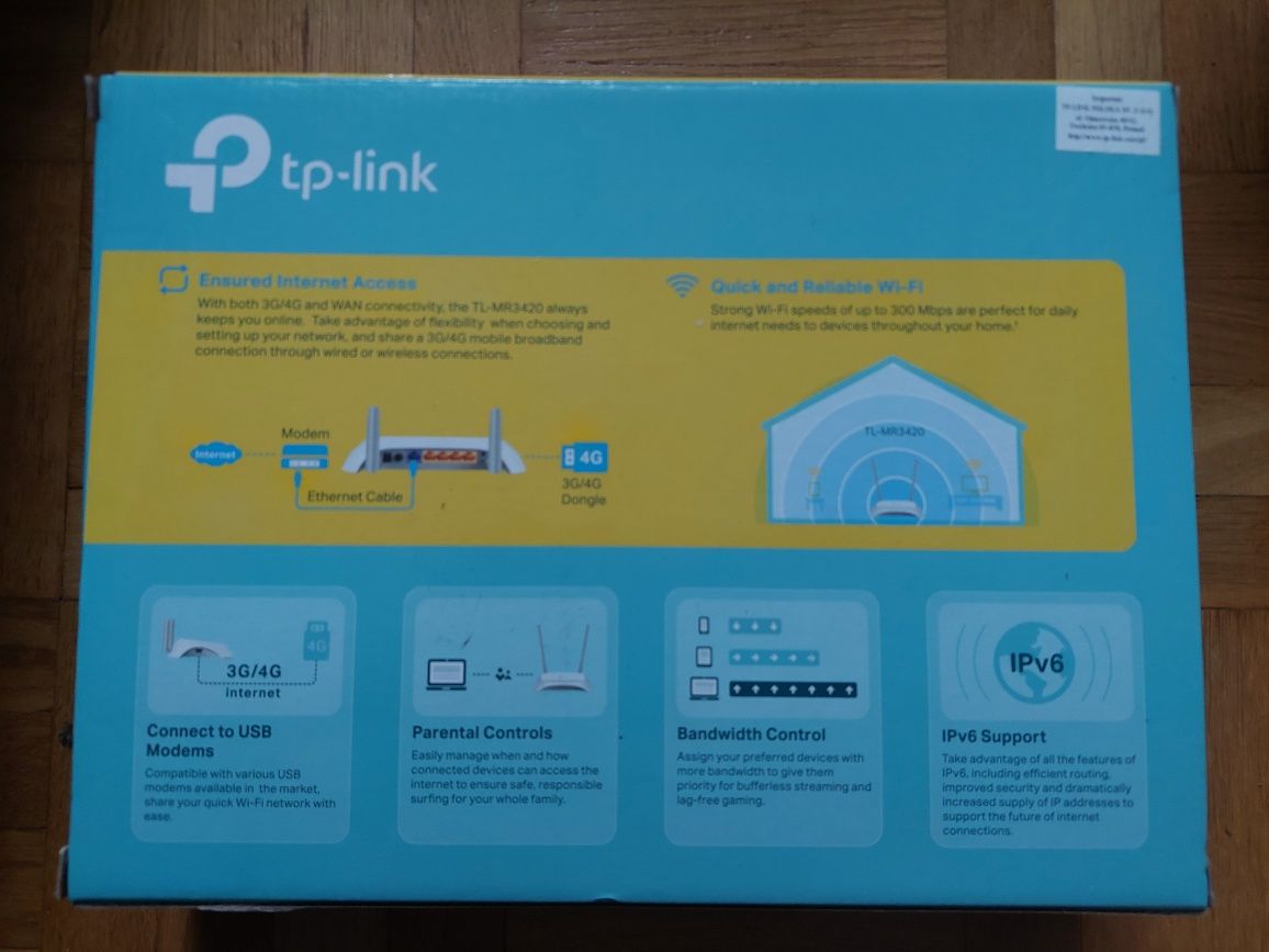 Bezprzewodowy router Tp-link TL-MR3420