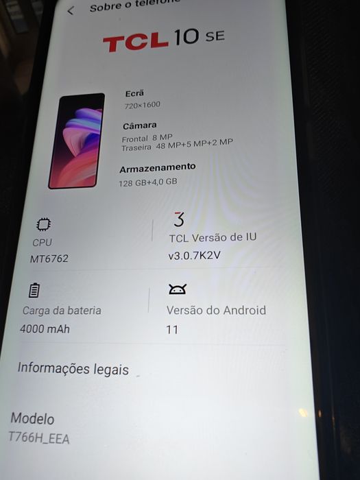 Telemóvel TLC 128gb+4gb