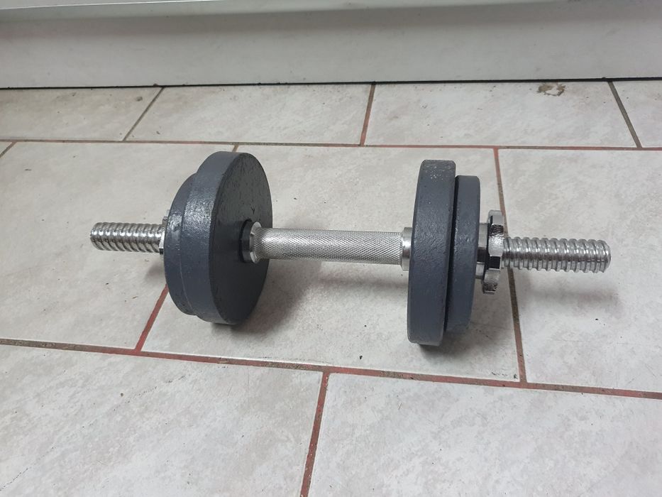 Hantelek ok 10 kg, hantle, hantel, gryf krótki obciążenie żeliwne