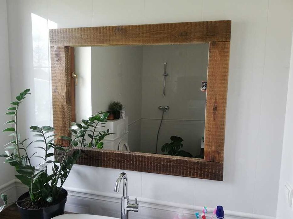 Piękne lustro w stylu loft ze starych desek, polecam