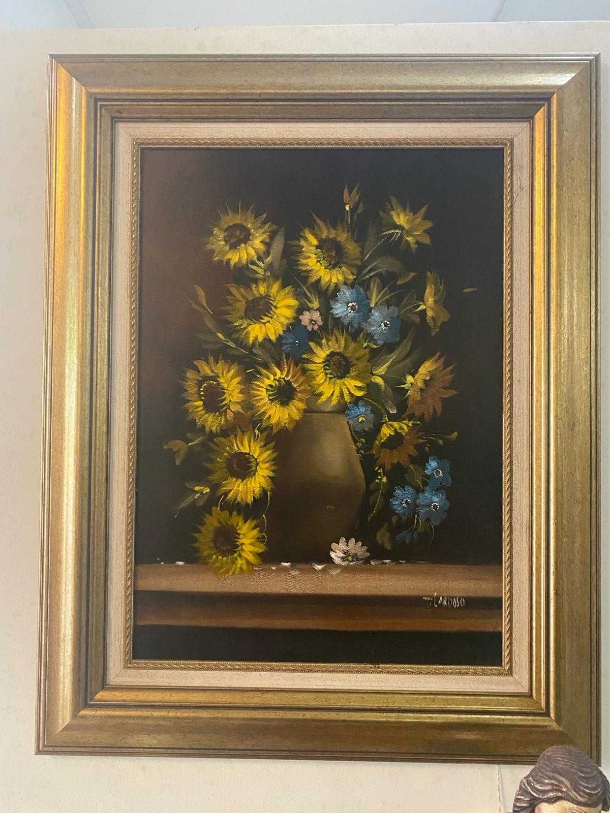 Quadro a óleo - Jarro de flores