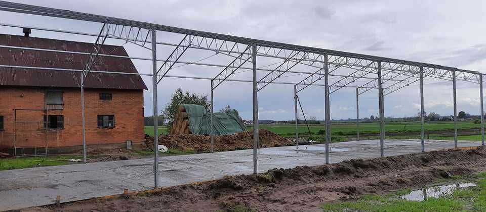 KONSTRUKCJA WIATA OCYNKOWANA 8x14 Garaż Magazyn Hala Rolna Blaszak
