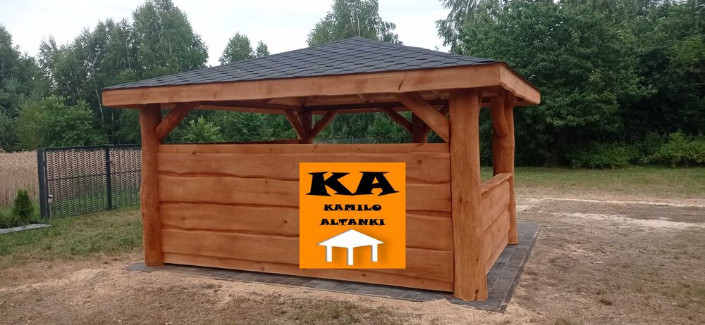 Altana ogrodowa na grubym balu