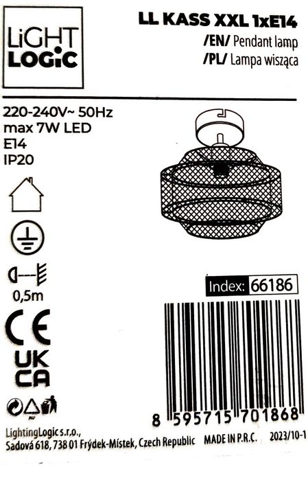 Lampa sufitowa punktowa LIGHTLOGIC LL KASS XXL 1xE14 spot czarna IP20