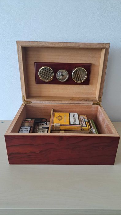 Caixa charutos humidificadora premium