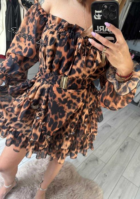 HISZPANKA Damska sukienka od EXCELLENCE  panterka .