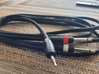 Kabel audio JACK 3,5 mały 2xJACK 6,3 duży przewód aux muzyki