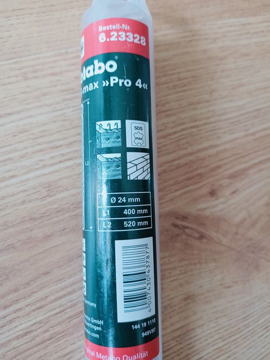 Metabo wiertło udarowe do betonu 24mm, L1 400mm, L2 520mm