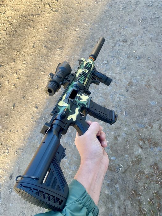 Дитячий Потужний Автомат М416 PUBG серия, камуфляж,Викидує Гільзи 75см