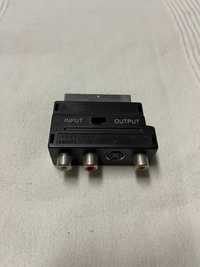 Redukcja SCART 3Cinch + SVHS audio video przejściówka adapter tv