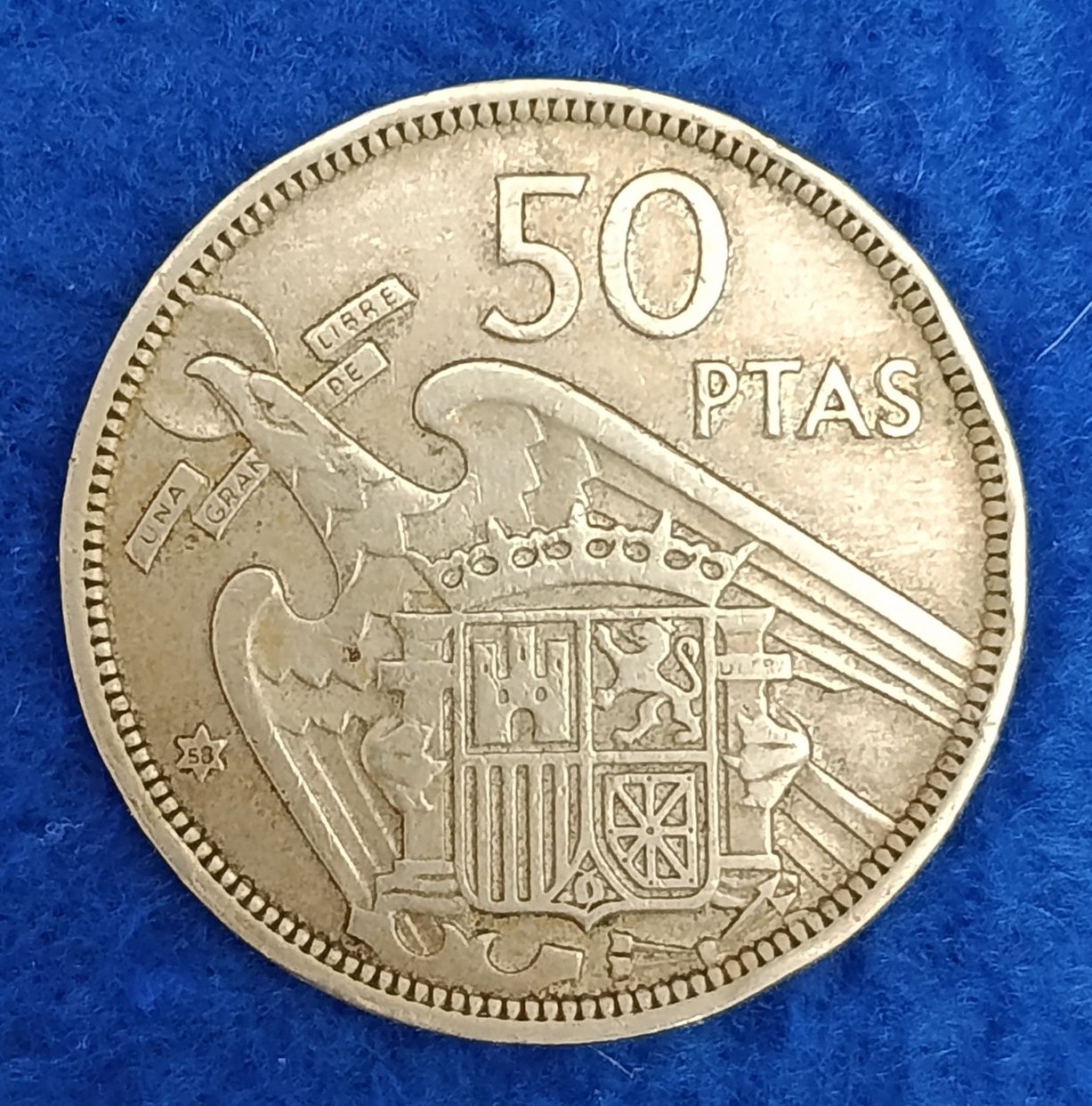 Moeda de 50 pesetas 1957