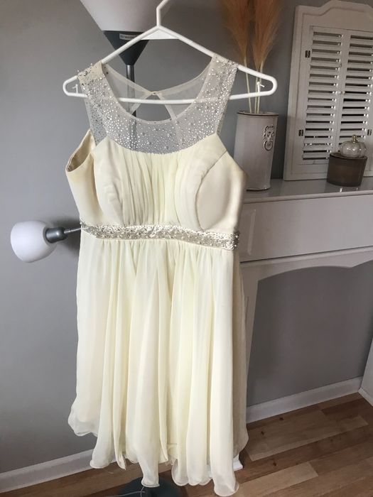 Sukienka wizytowa, pretty woman xs  ecru ,