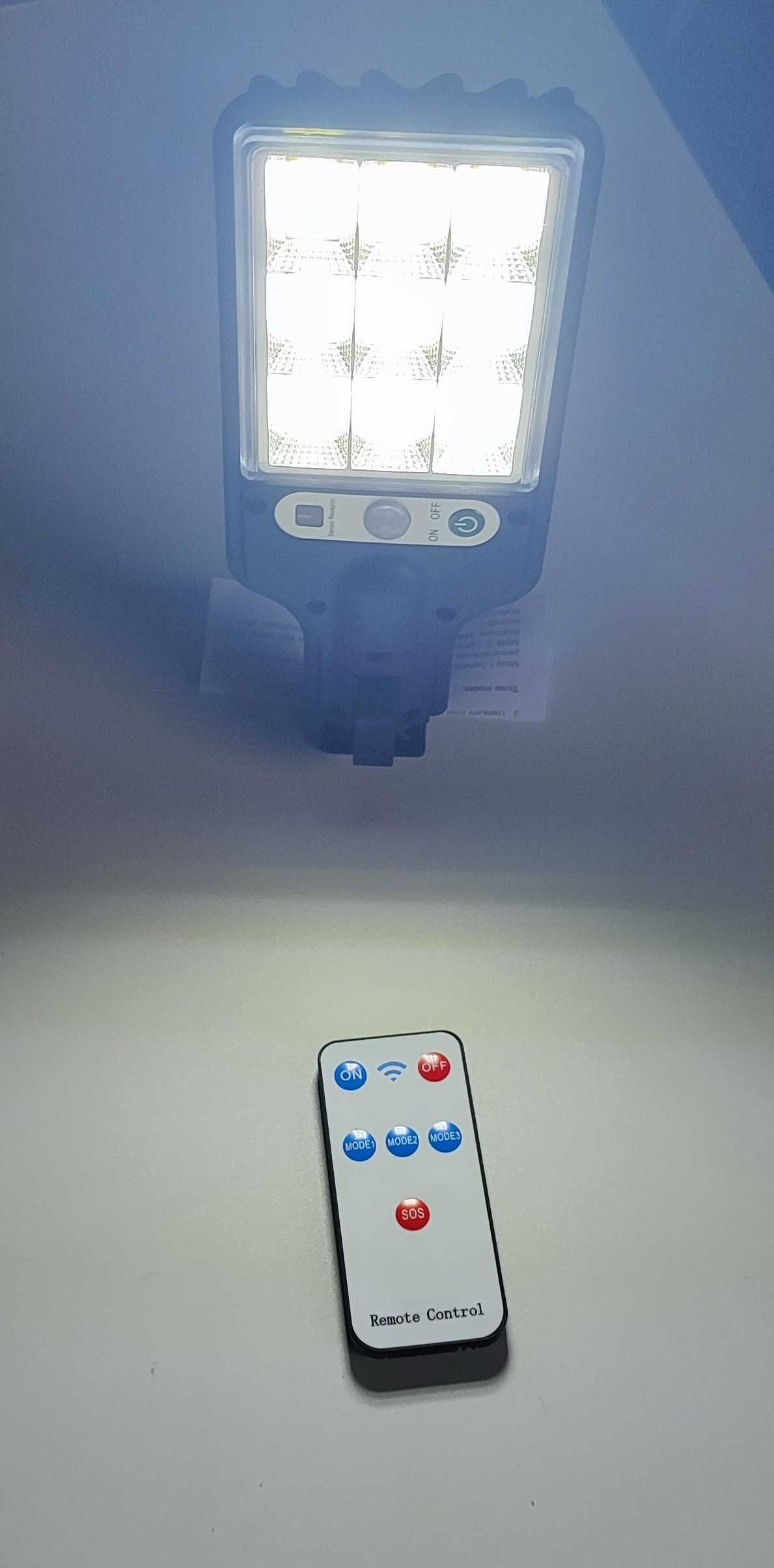 Lampa solarna , zewnętrzna , uliczna , LED 108 COB z czujnikiem ruchu