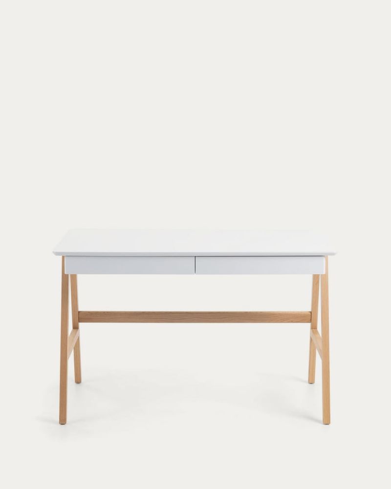 Stół Dyanaz MDF lakierowanego i nogami z litego drewna 120x60 cm