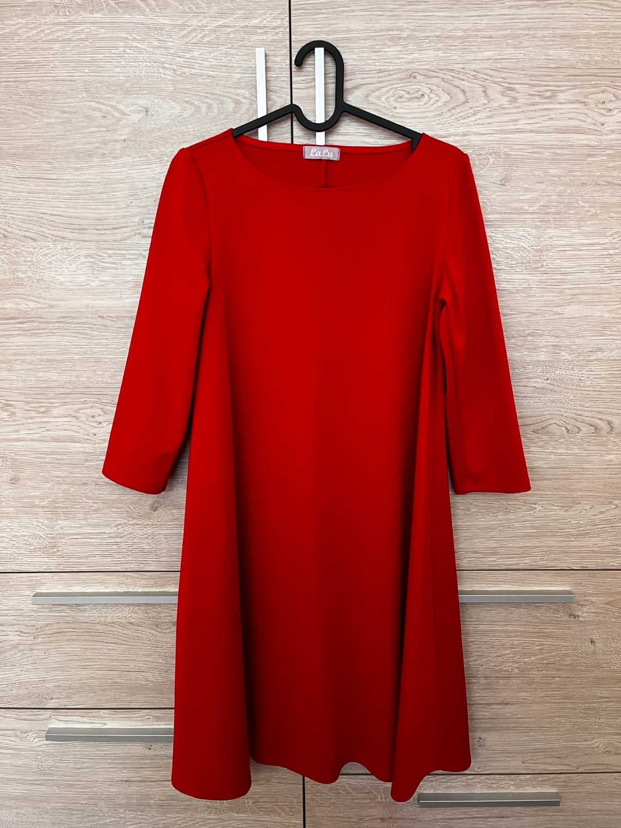 36, czerwona sukienka ciążowa - nowa
