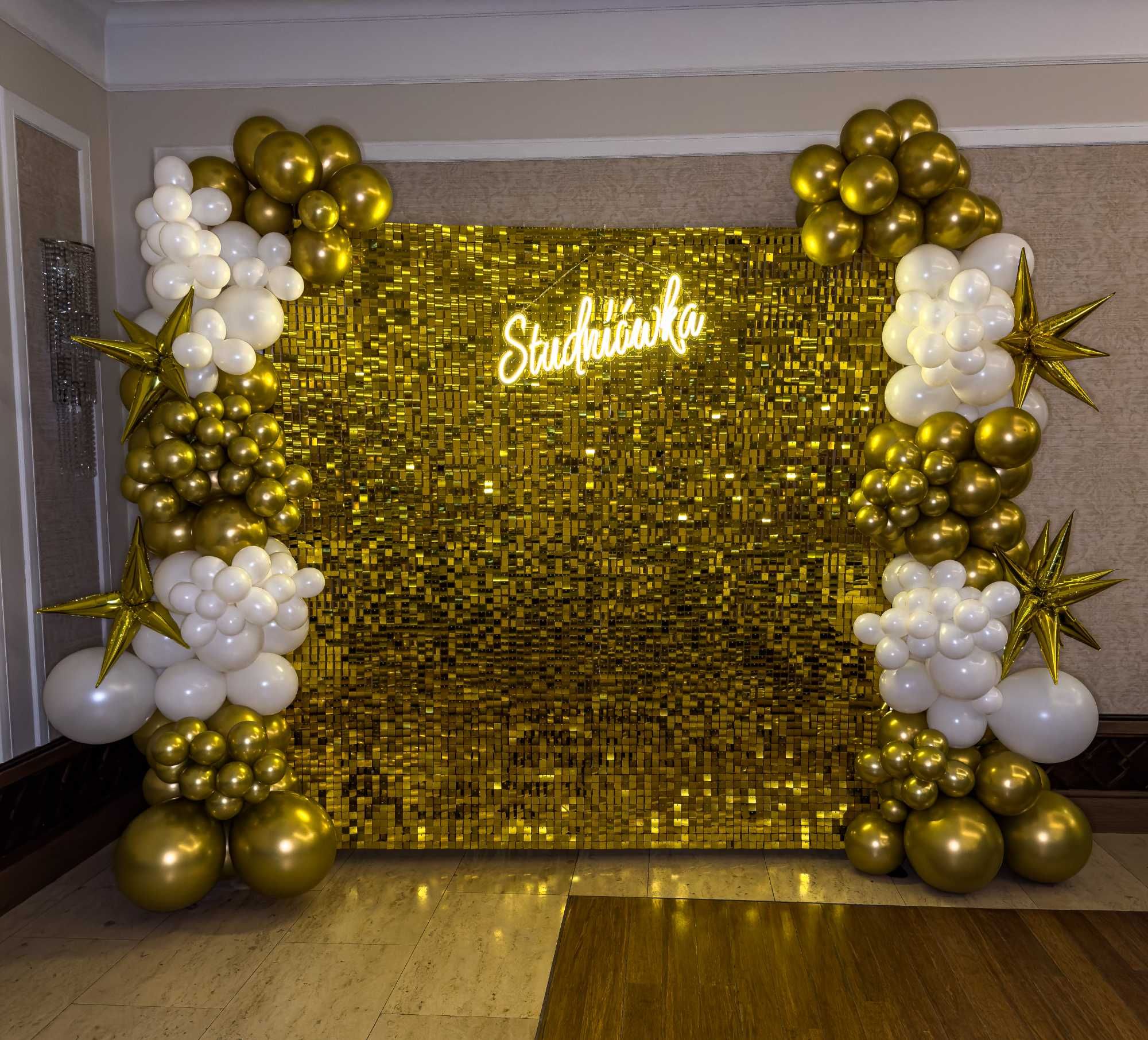 I Komunia Święta Ścianka Dekoracja Balonowa Balony IHS Komunijne NEON