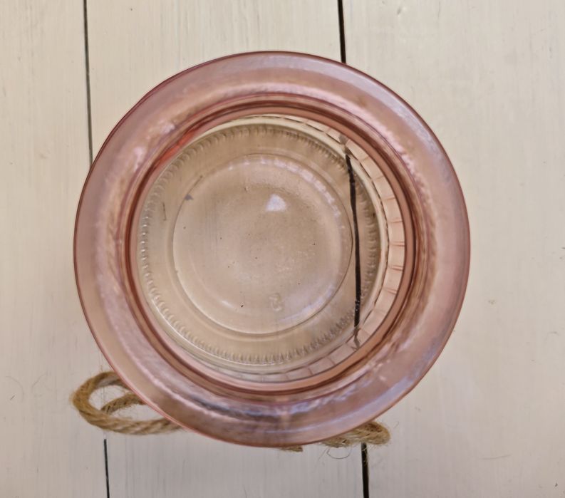 Lampiony na świeczki szklane róż