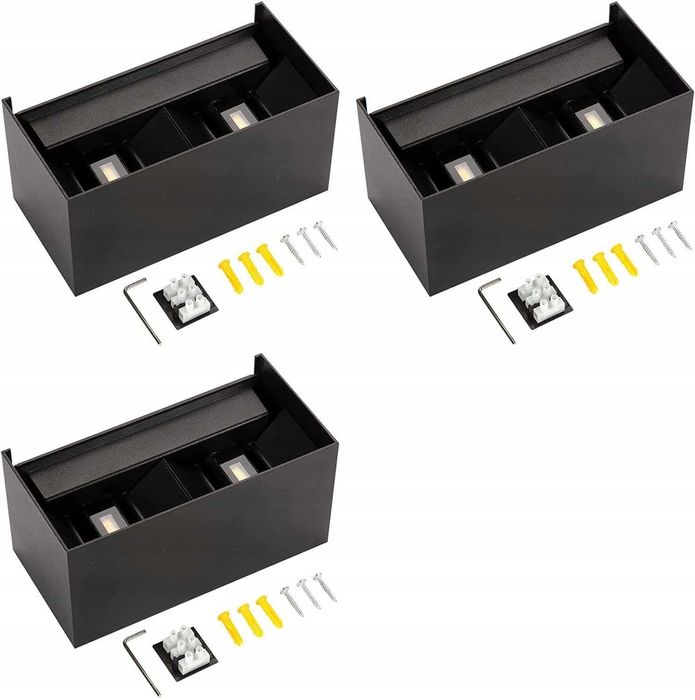 CWYCFW zestaw 3 szt.Kinkiet ,LED 24W IP65 4000K,Ścienna #6336