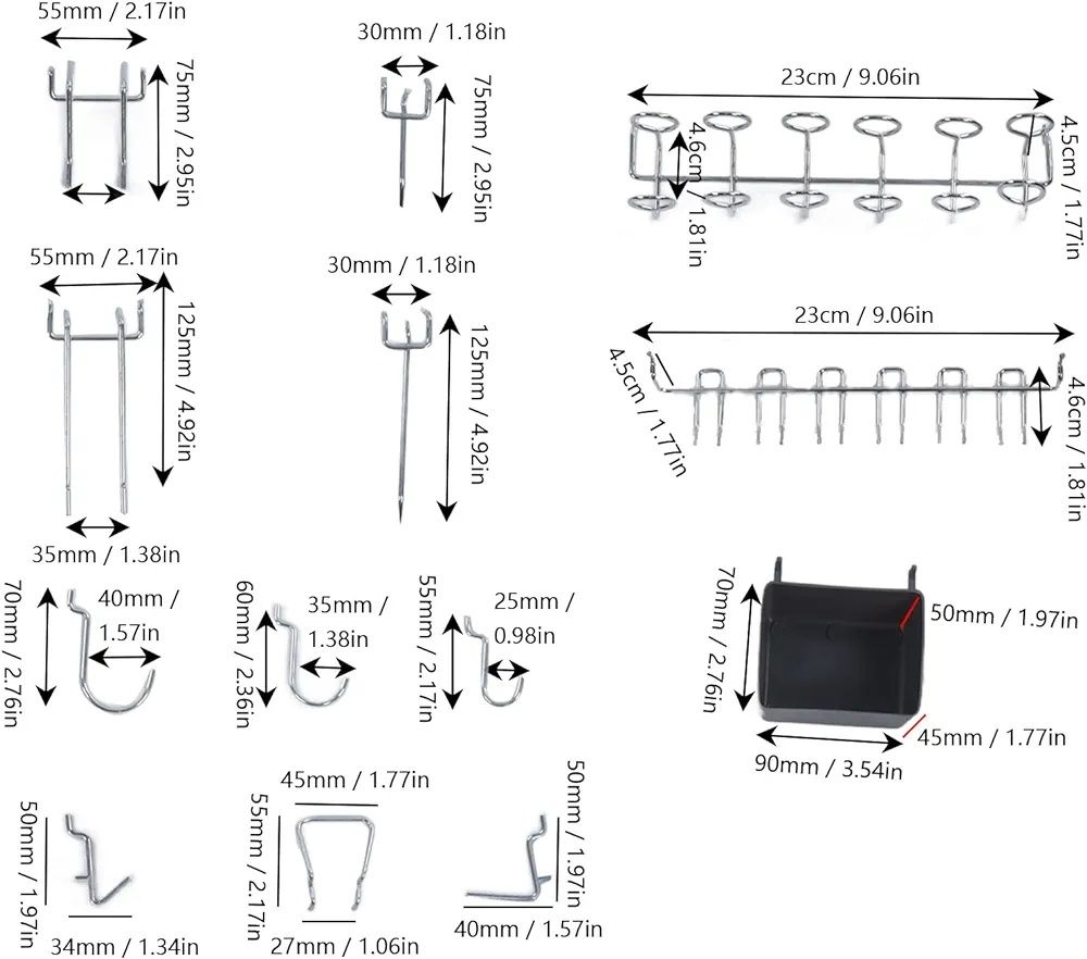 Zestaw haków do tablicy narzędziowej 136szt K338
